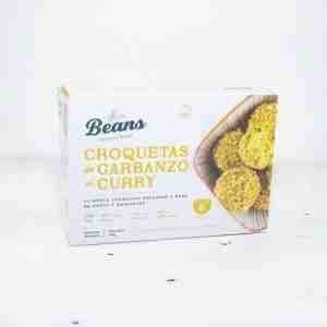 Croquetas de Garbanzos al Curry. Beans Super Foods. Alimento congelado rebozado a base de arroz y garbanzos. 6 unidades. 280 gramos. Producto Vegano