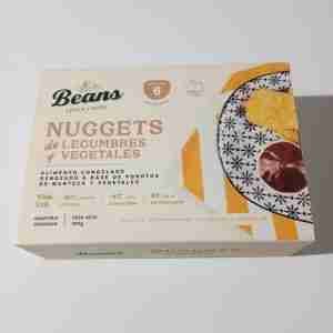 Nuggets de Legumbres y Vegetales. Beans Super Foods. Alimento congelado a base de Porotos de manteca, con Tomate, Ajo y Cebolla. ¡Rebozadas en Panko libre de gluten! 6 unidades. 280 gramos. Producto Vegano